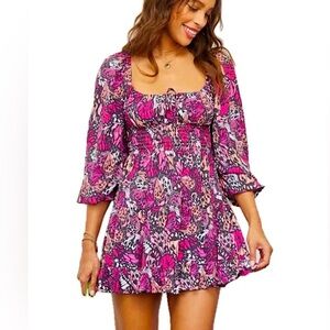 L SPACE Baby doll butterfly dress NWT